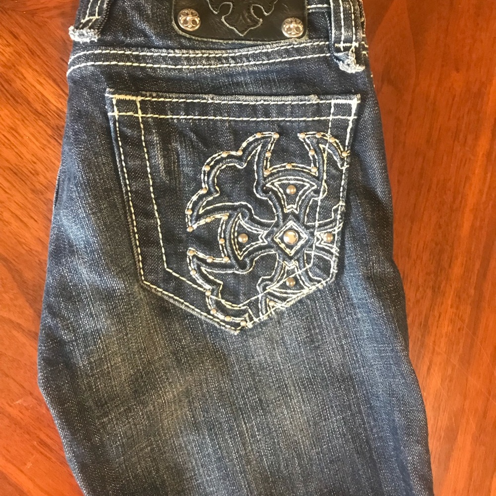 MissMe jeans denim/white stitching never been worn
